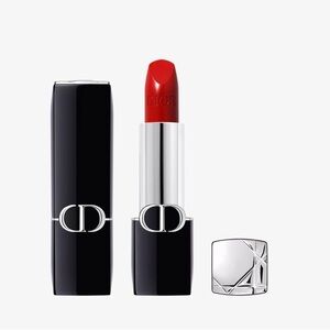 Dior Satin Lipstick 999— Vibrant Red with Glossy Black Case